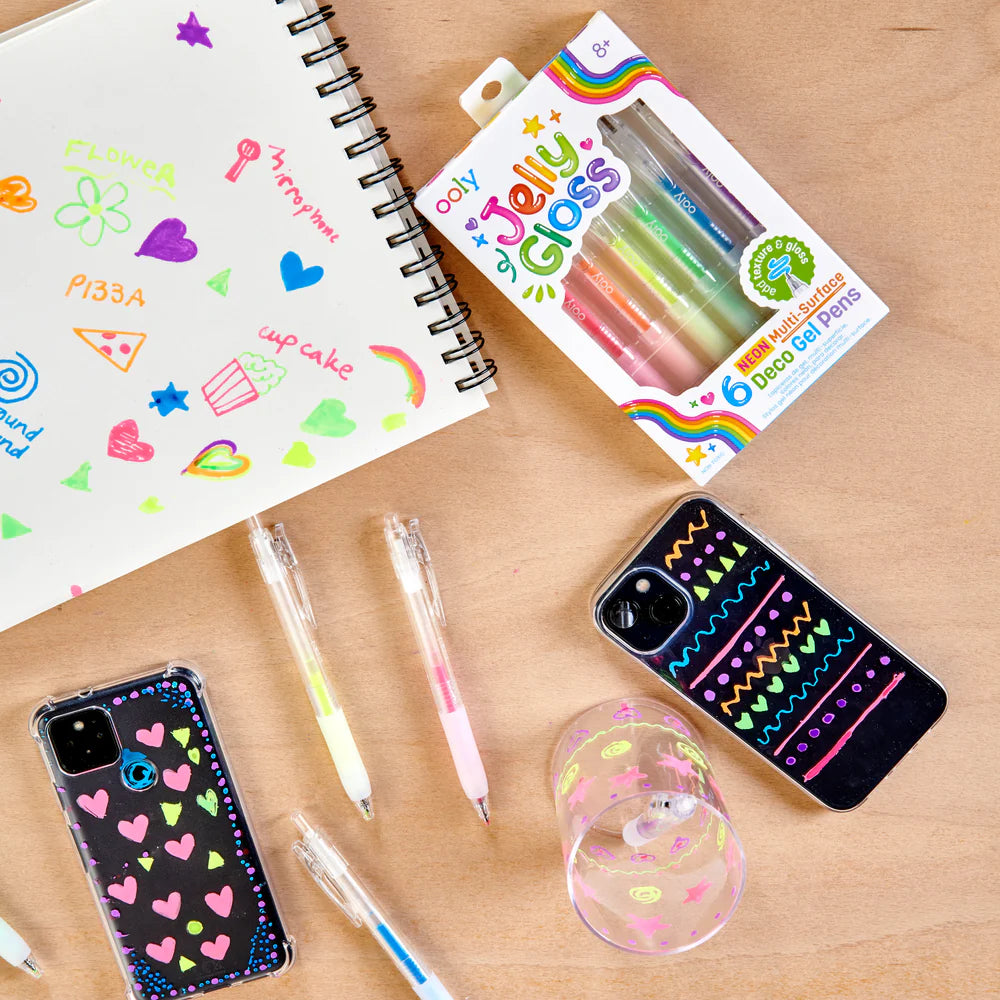 Jelly Gloss Neon Multi-Surface Deco Gel Pens (set of6)