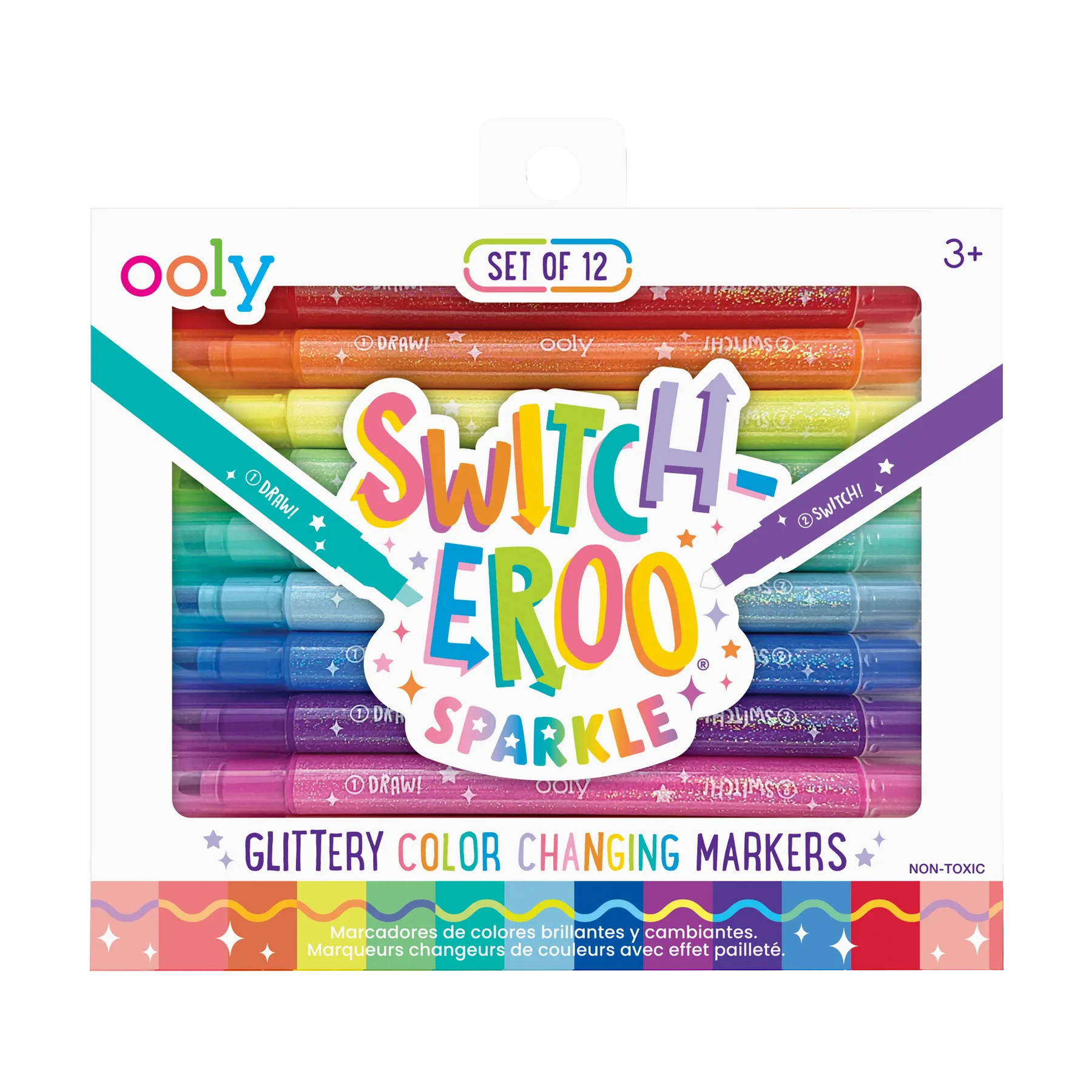 Switch-Eroo Sparkle Glittery Color Changing Markers (set of 12)
