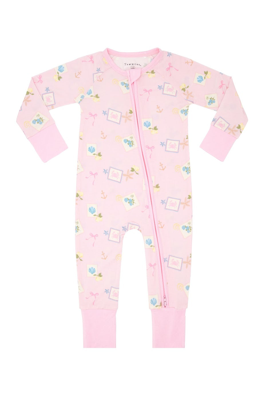Little Coastal Notes Zipper Romper