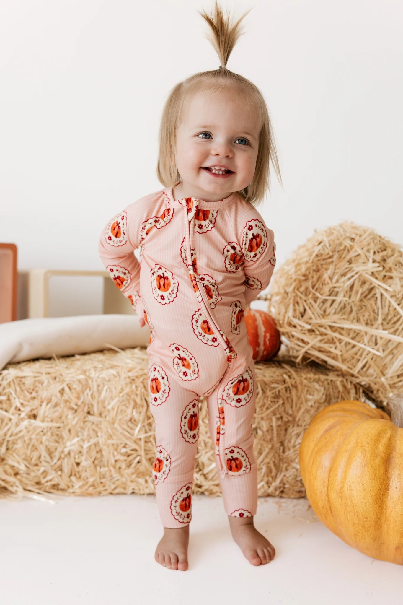 Pumpkin Blossom Zipper Romper