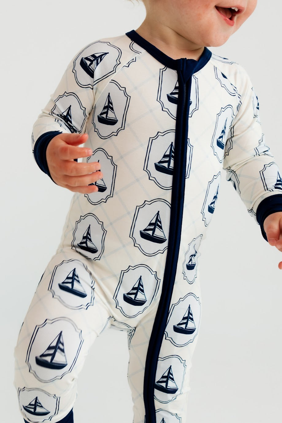 Summer Sail Zipper Romper