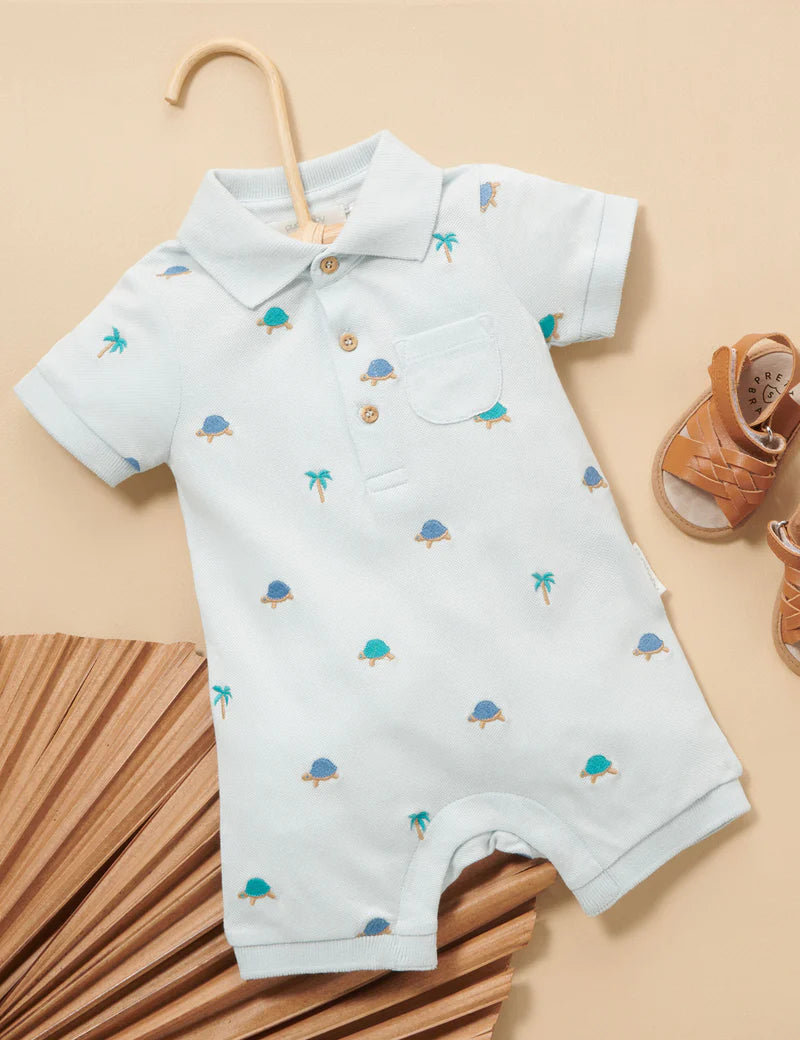 Baby Turtle Polo Growsuit