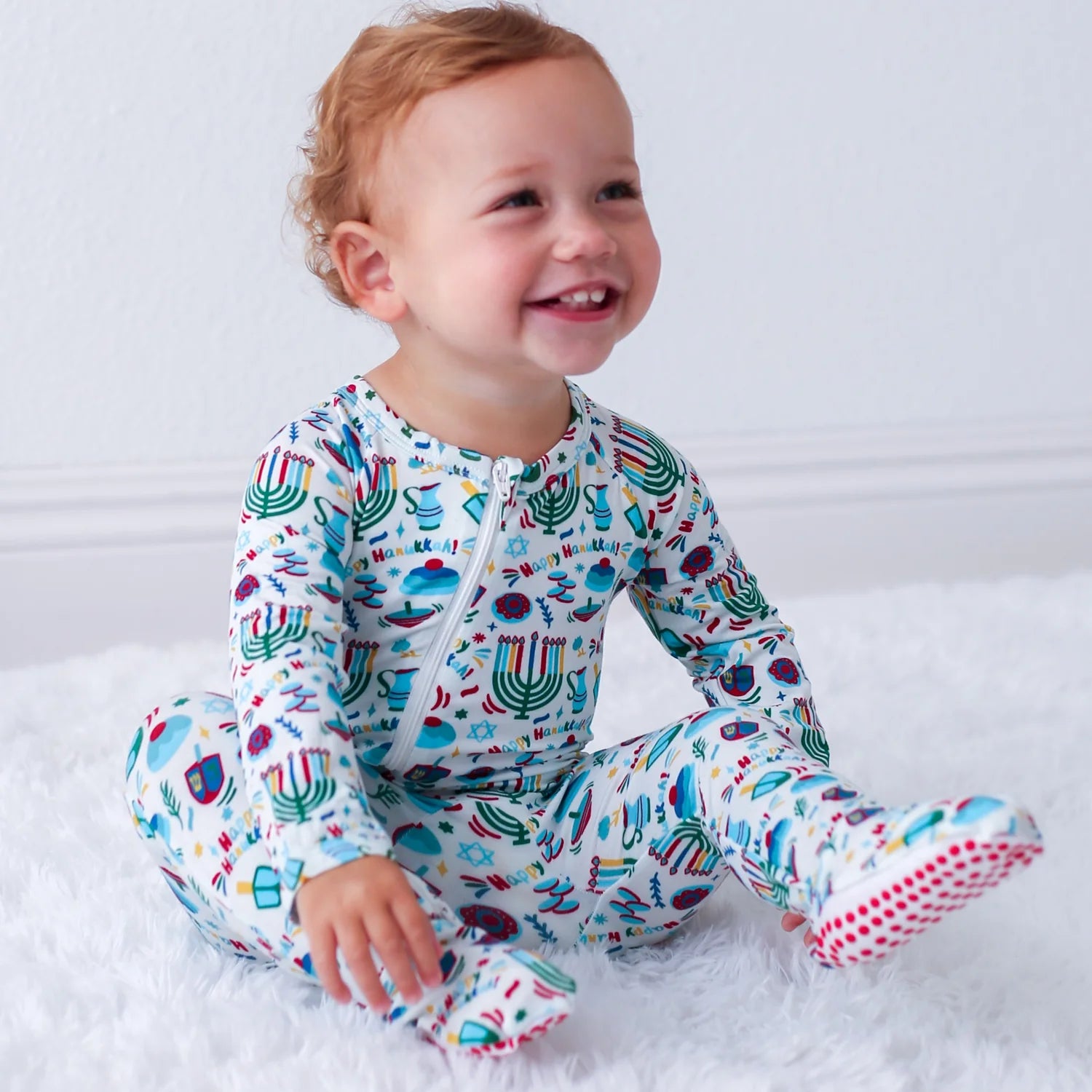 Hanukkah Celebration Bamboo Pajama Footie