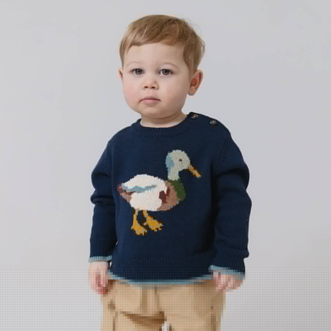 Oliver Sweater in Navy Mallard