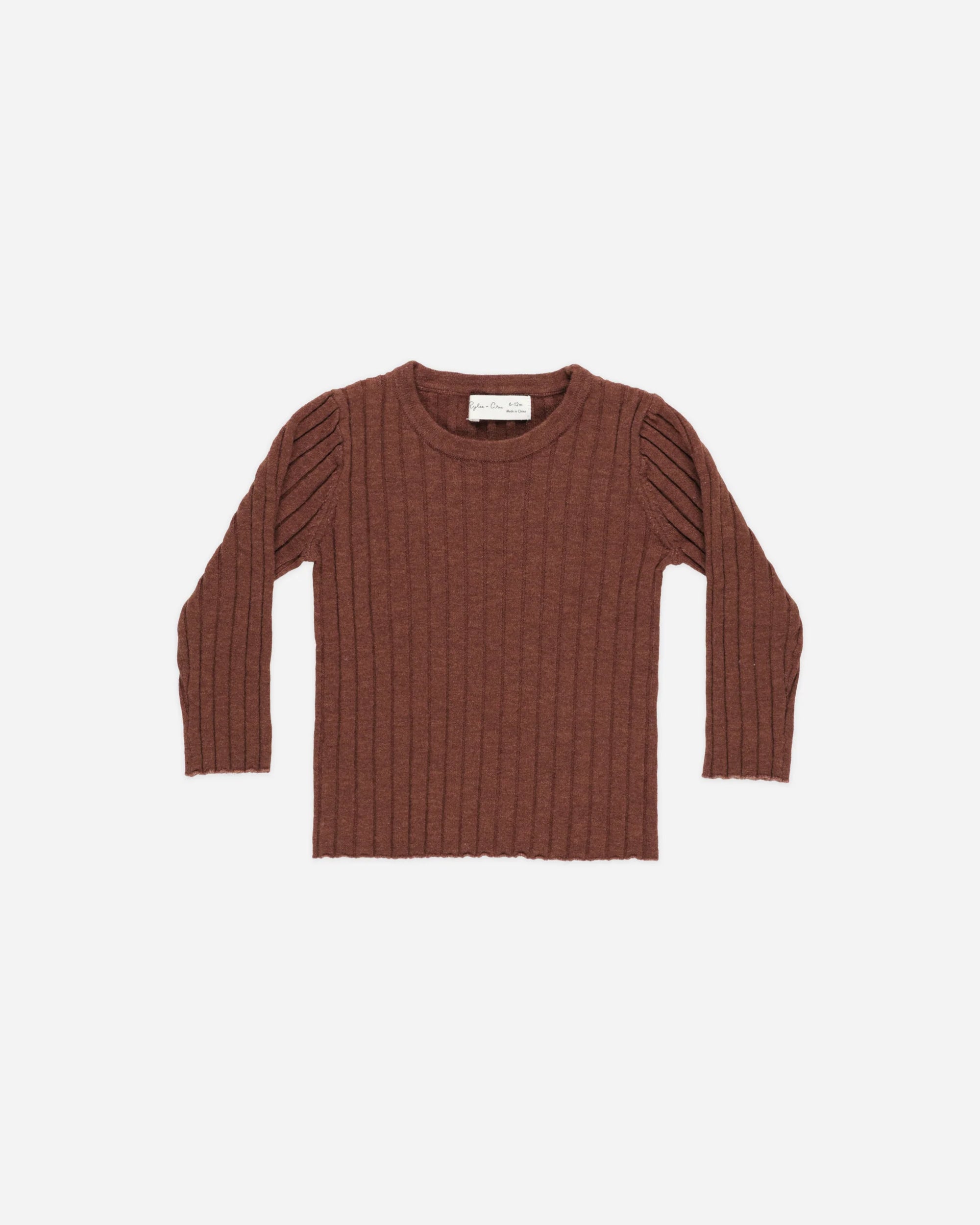 Long Sleeve Knit Top | Brick