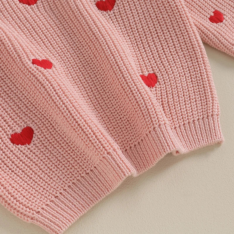 Baby Girl Heart Knit Sweater