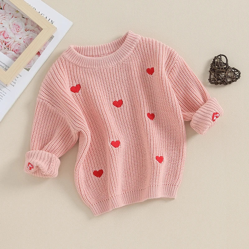 Baby Girl Heart Knit Sweater