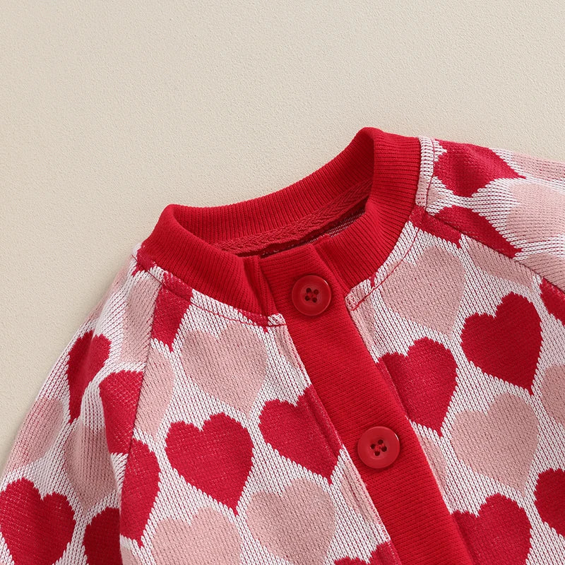 Hearts Button Romper Pajamas