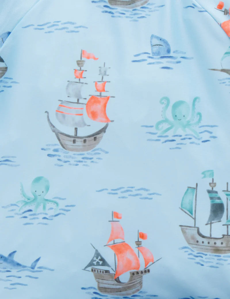 Baby Long Sleeve Pirate Ship Swim Set