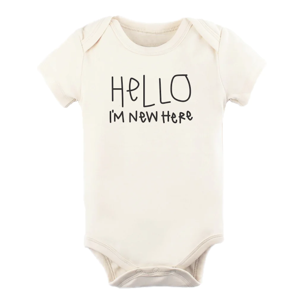 Hello Im New Here Organic Cotton Bodysuit | Short Sleeve