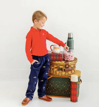 Sheffield Pants (Twill) - Nantucket Navy with Woody Jeeps Embroidery