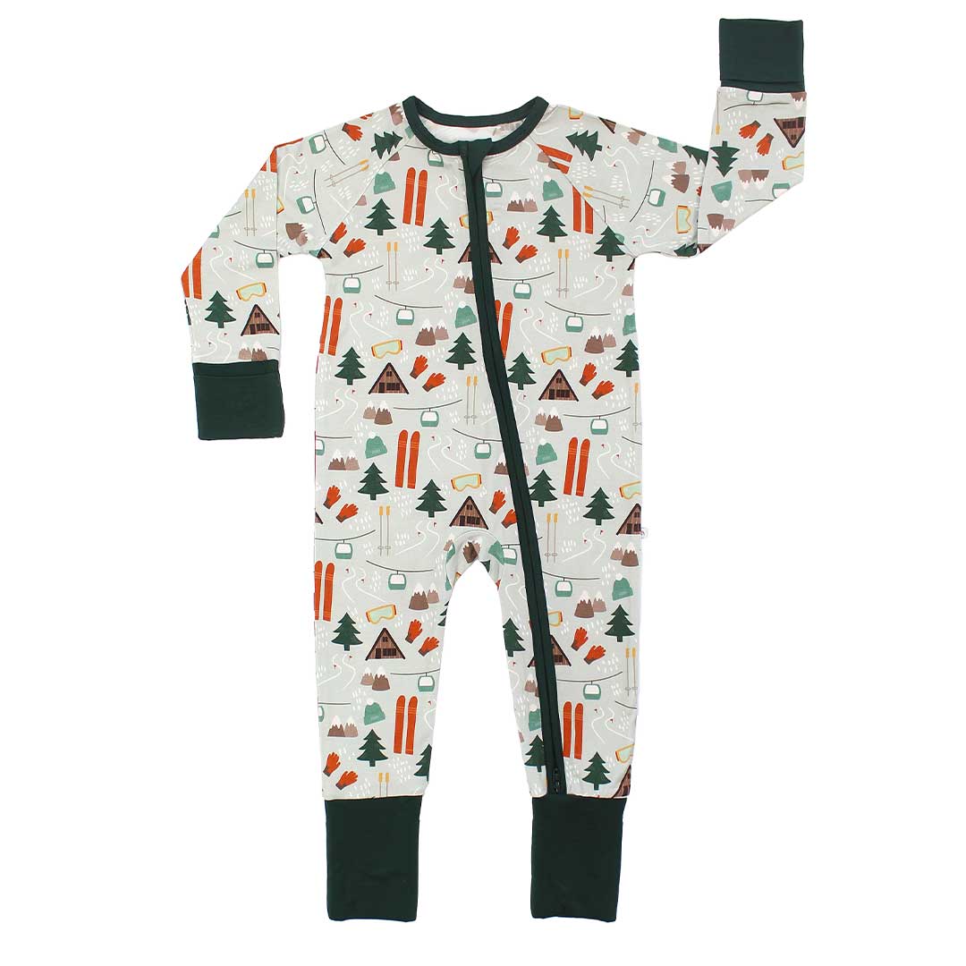 Ski Day Bamboo Convertible Baby Pajamas