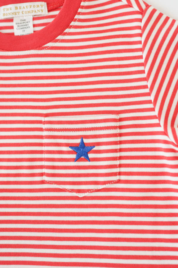 Carter Crewneck in Richmond Red Stripe with Star