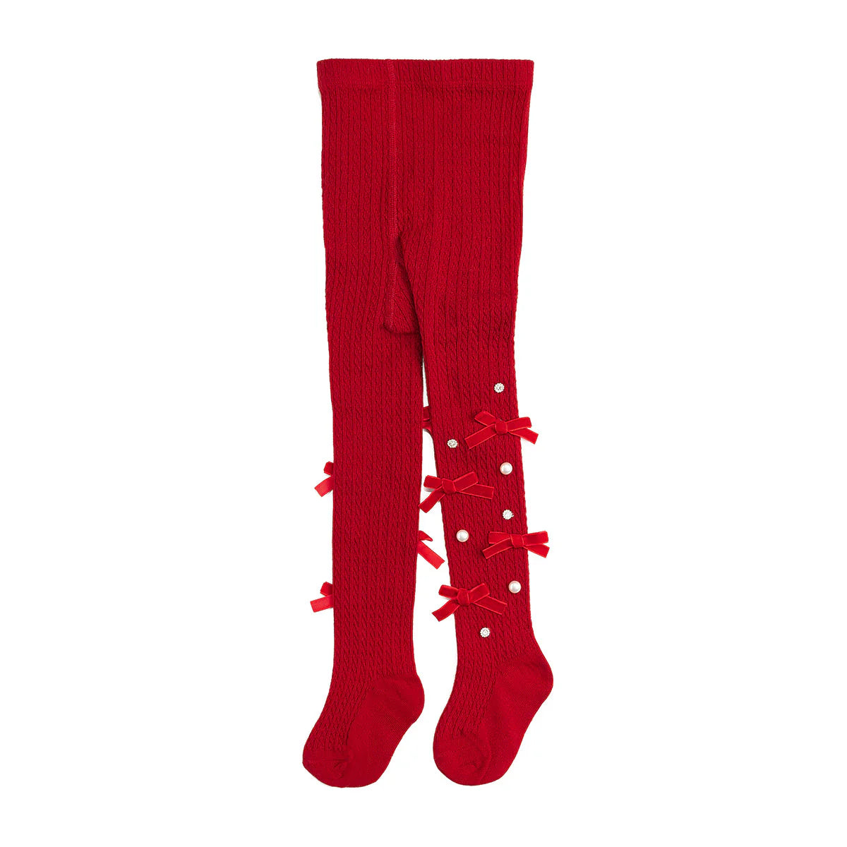 Red Bedazzled Coquette Tights