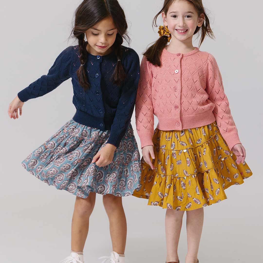 Allie Skirt in Blue Paisley