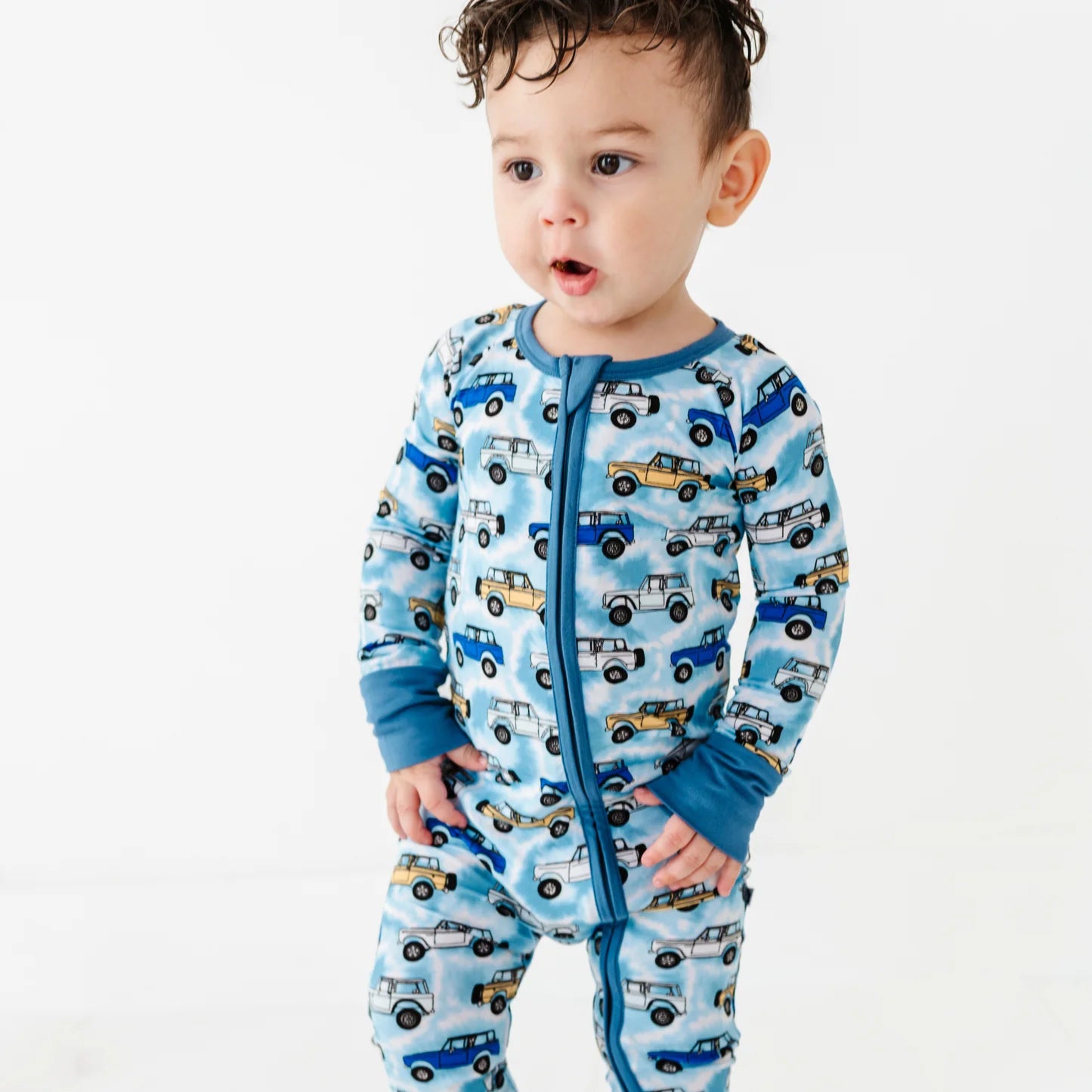 Trucks Tie Dye Convertible Footie Pajamas