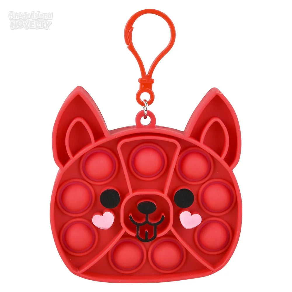 Valentine's Dog Pop-it Clip on Keychain