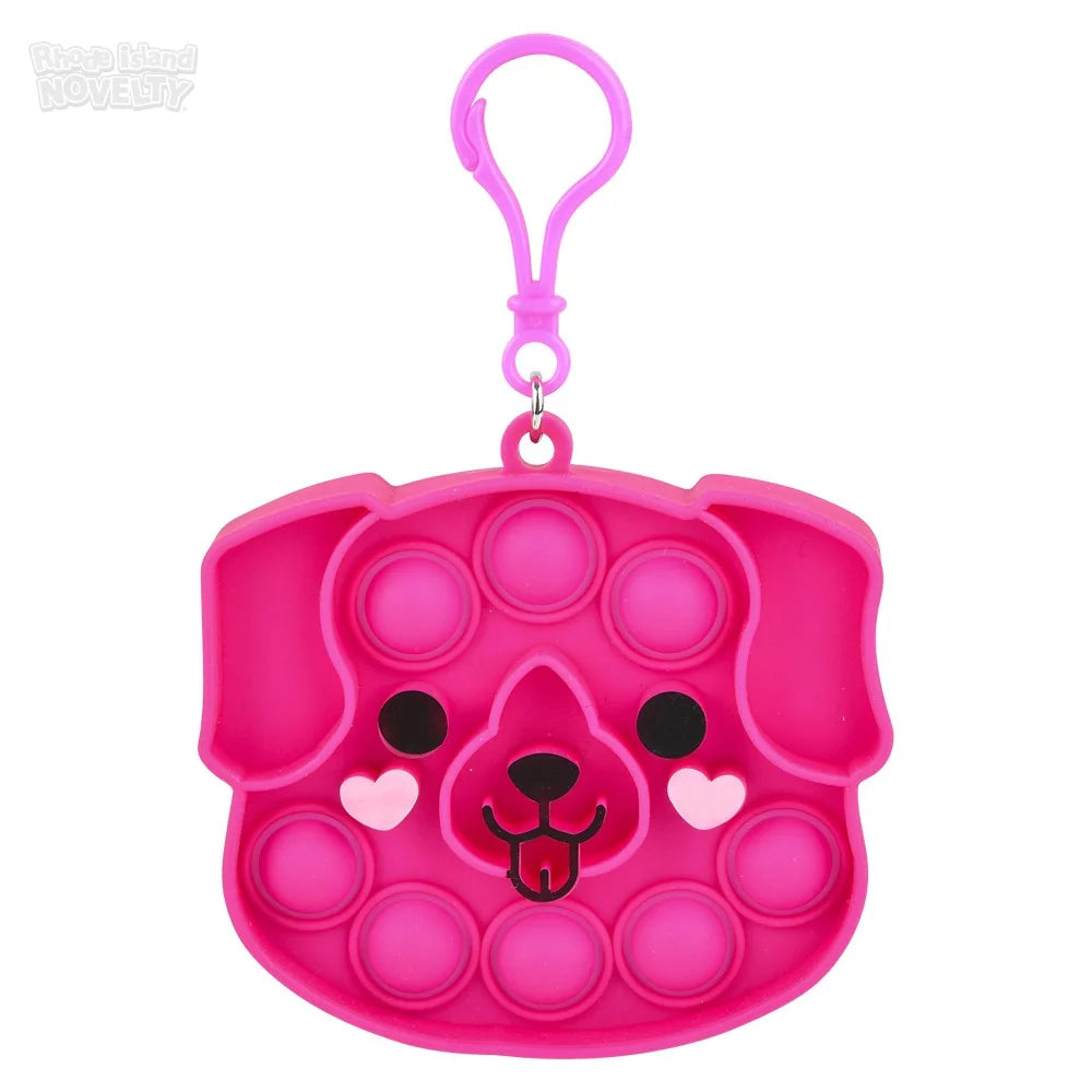 Valentine's Dog Pop-it Clip on Keychain