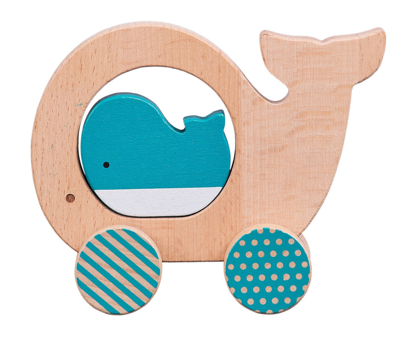 Baby Whale Wooden Push Along Toy