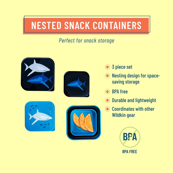Sharks Nested Snack Containers - Poppyseed Kids