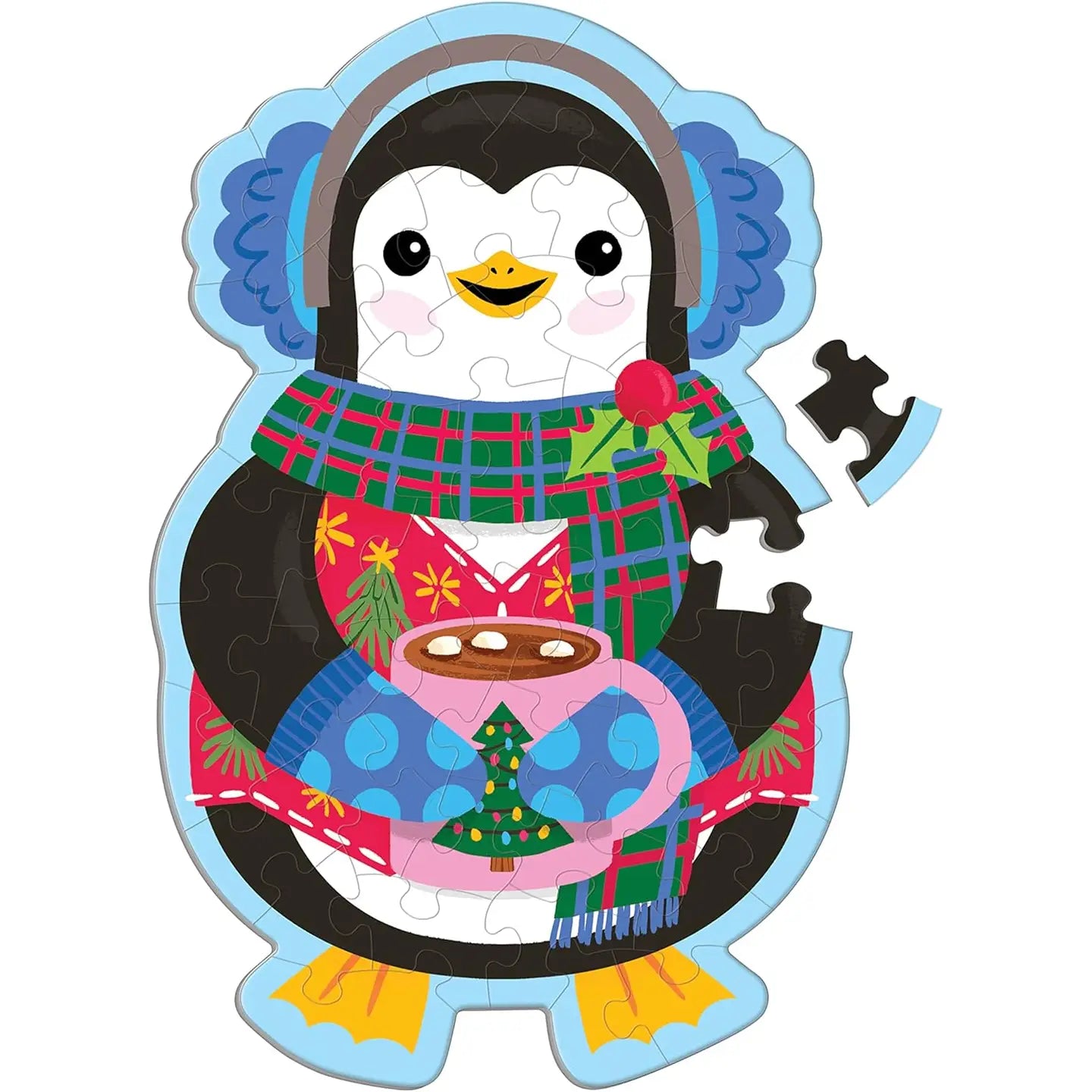 Hot Cocoa Penguin 48 Piece Scratch and Sniff Shaped Mini Puzzle