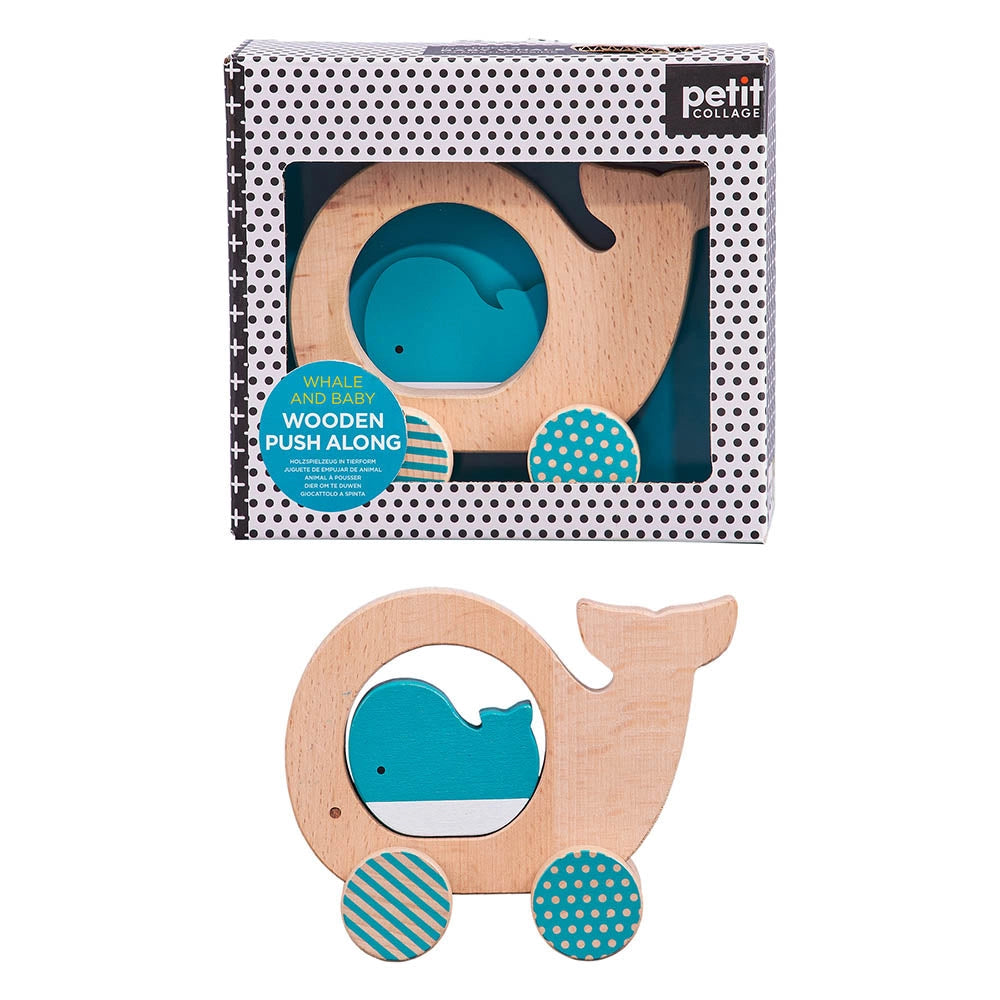 Baby Whale Wooden Push Along Toy