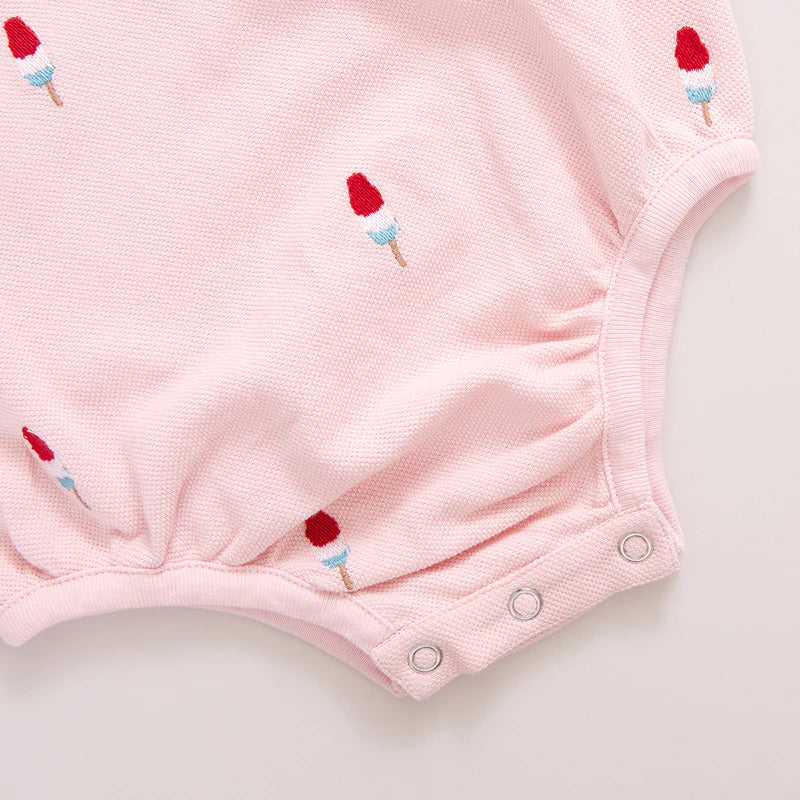 Baby Girls Phoebe Bubble in Pink Rocket Pop Embroidery