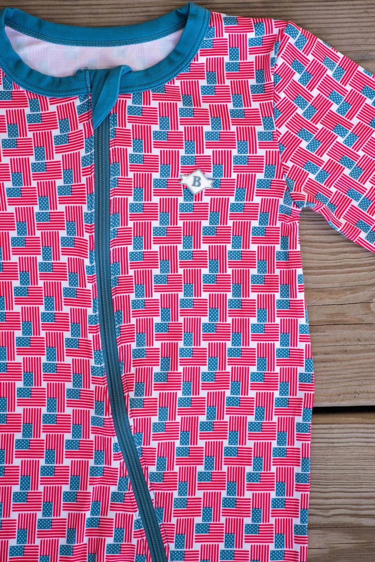 American Flag Print Baby Zip Up