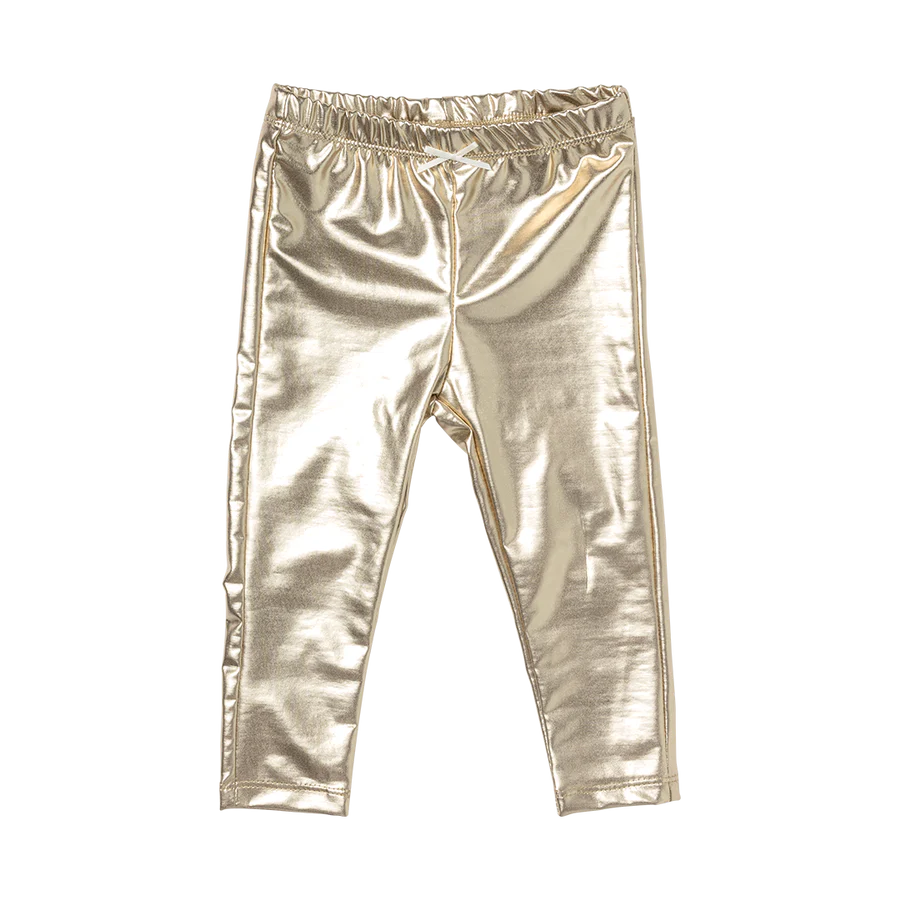 Baby Lame Legging in Light Gold