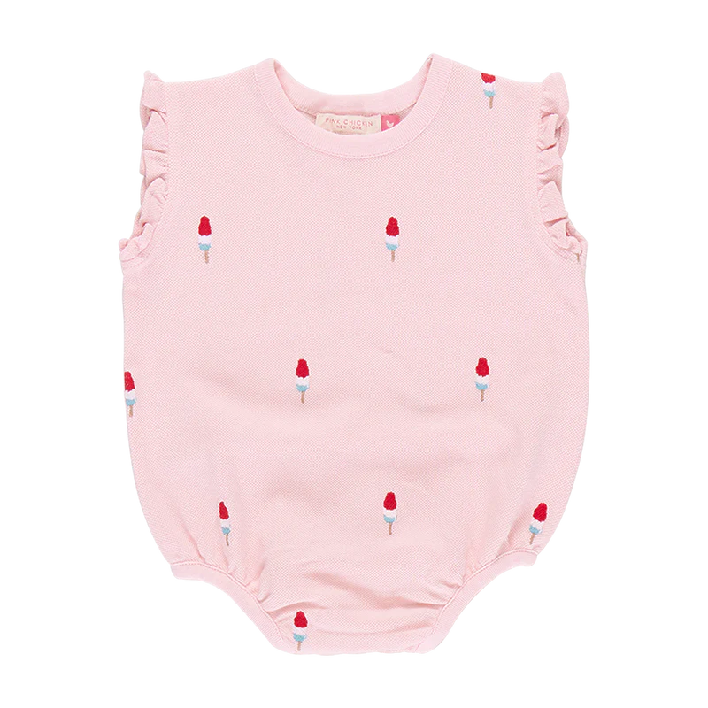 Baby Girls Phoebe Bubble in Pink Rocket Pop Embroidery