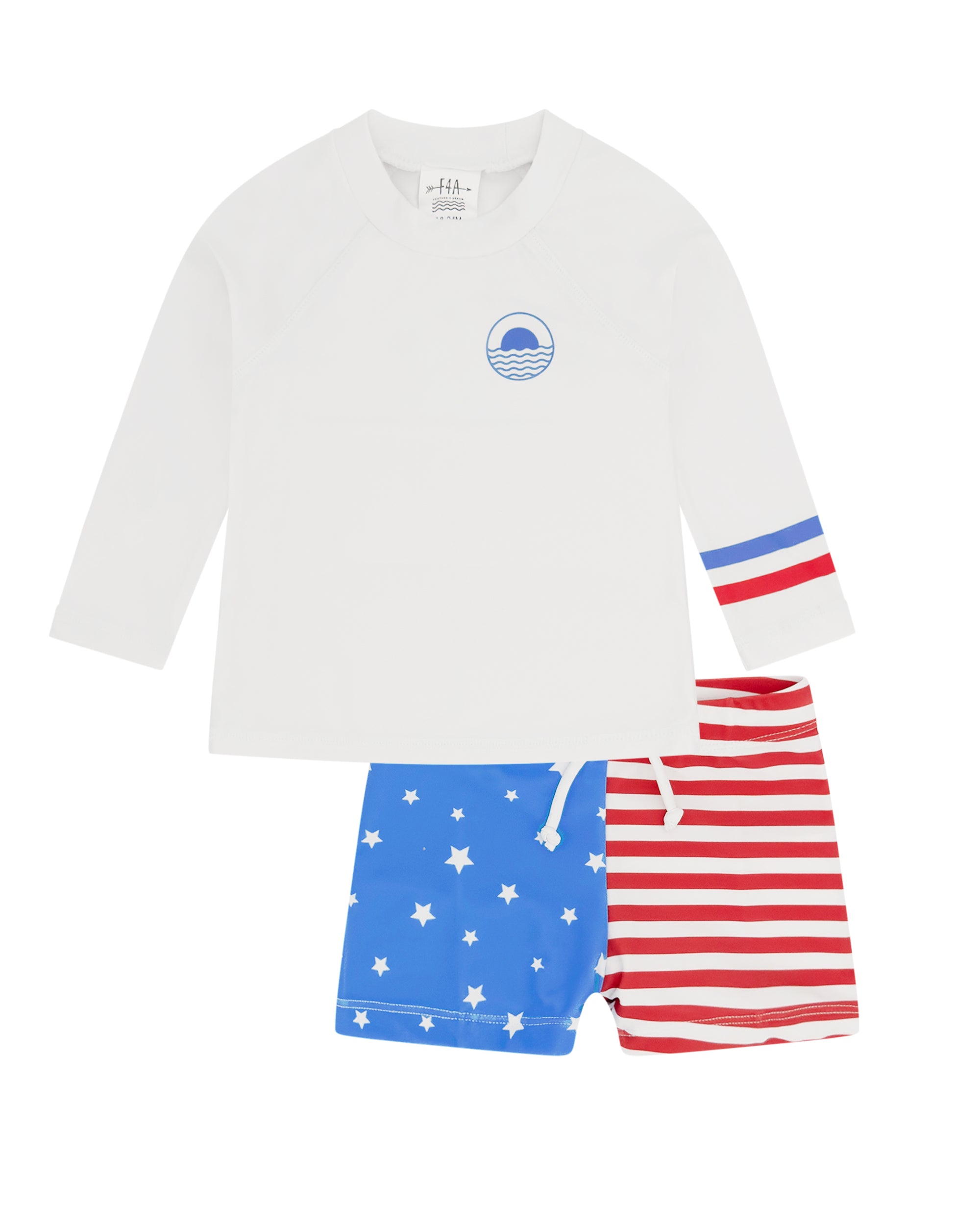USA Stars & Stripes Surfs Up Rashguard Set
