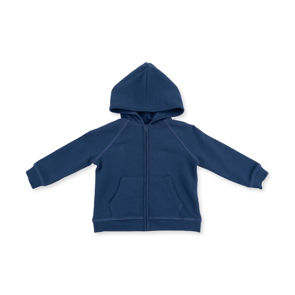 Solid Blue Zip Hoodie