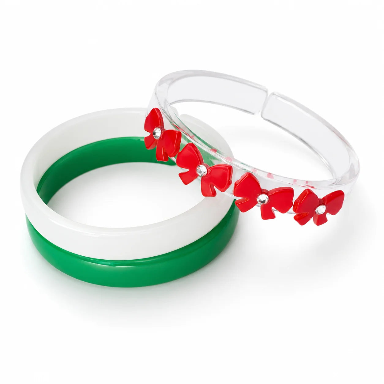 Bows Red Bangles (Set of 3)