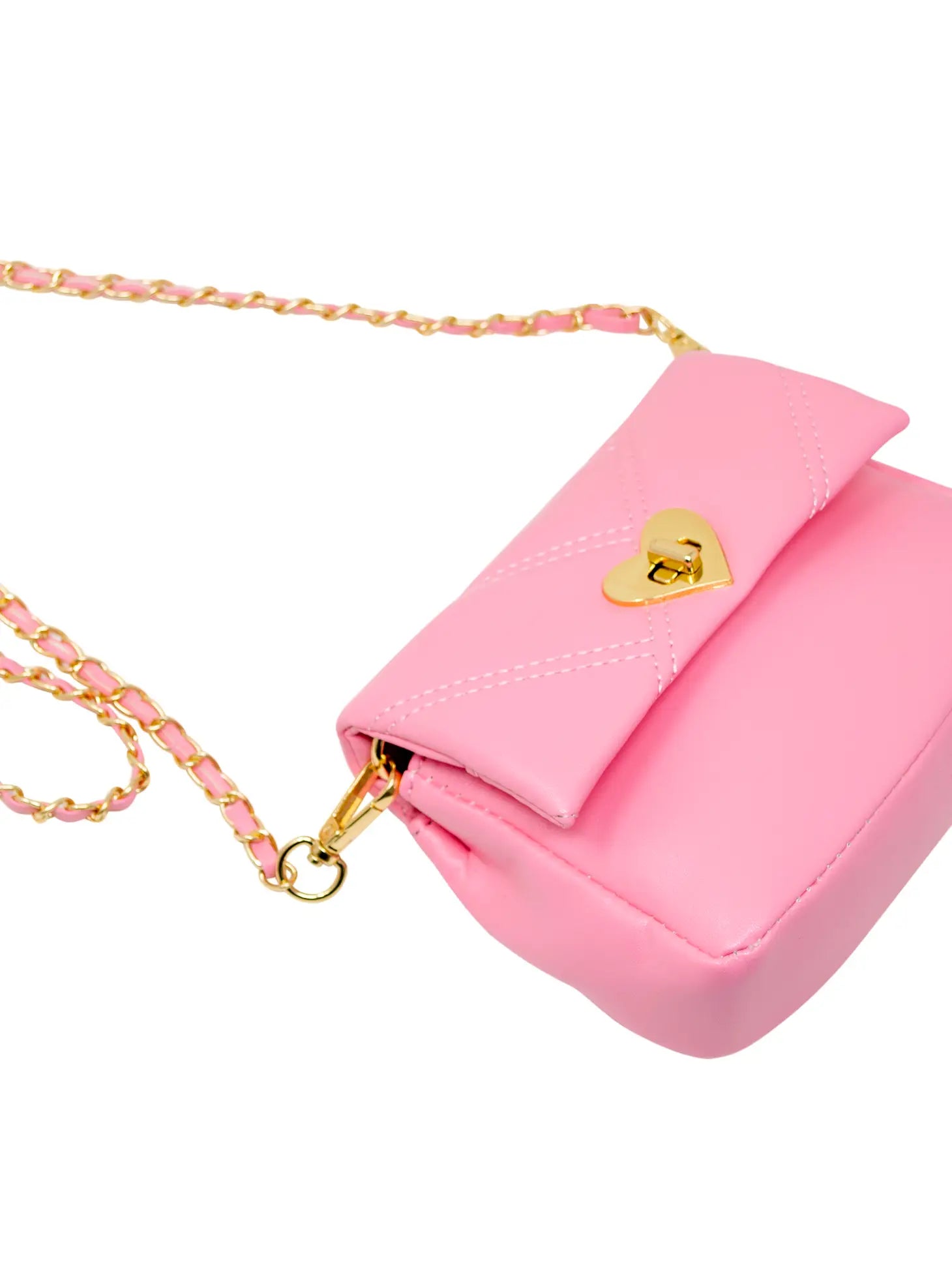 Quilted Soft Heart Lock Purse