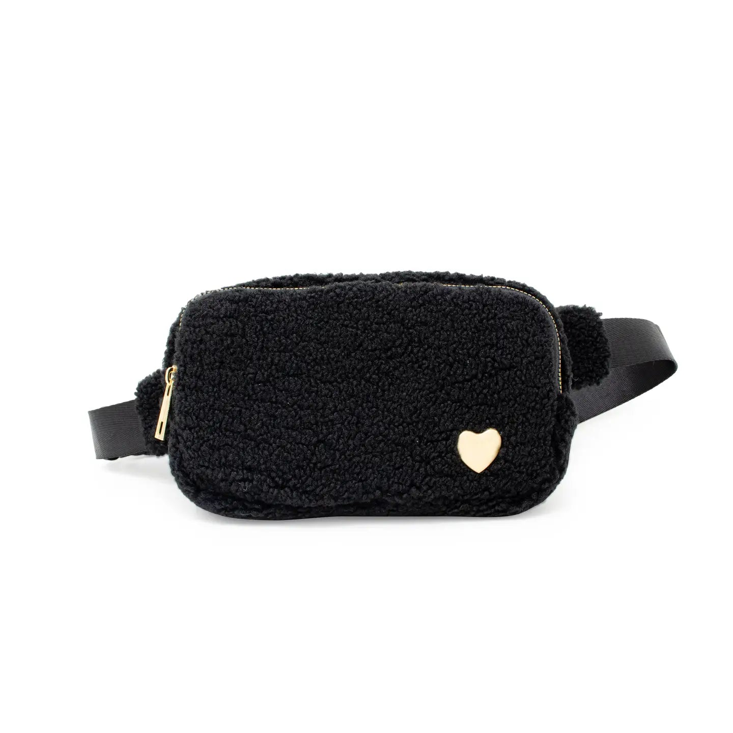 Fuzzy Crossbody Sling Bag w/ Heart