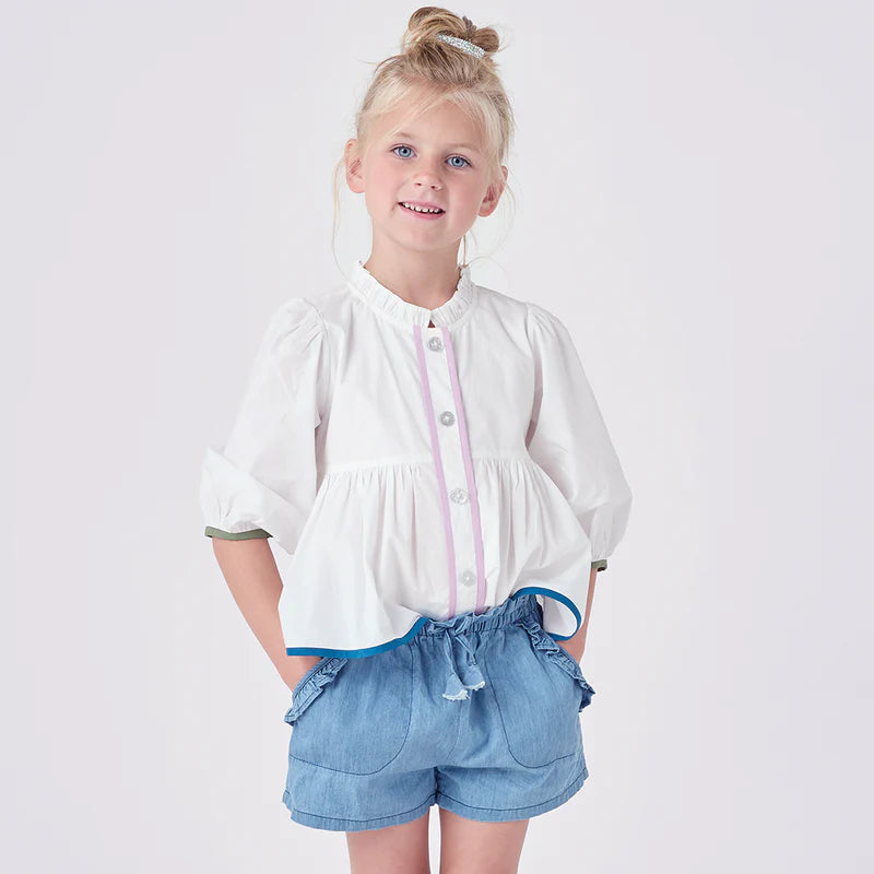 Theodore Short in Medium Wash Chambray