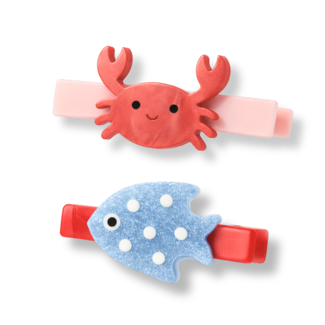 Ocean Friends Crab Hair Clips