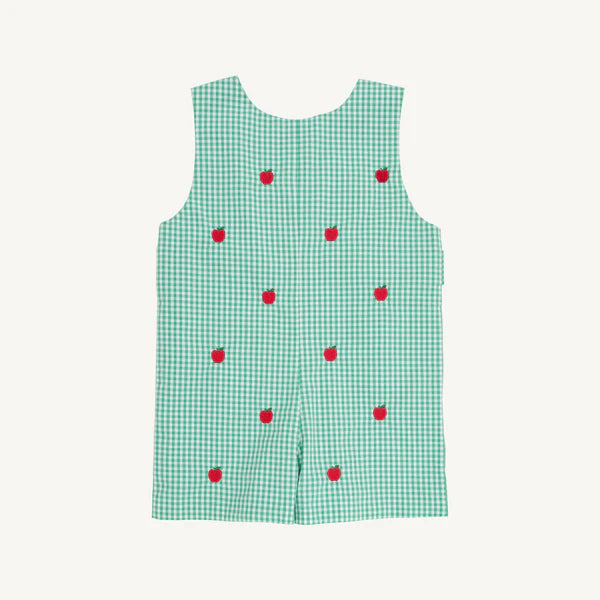 Green Mini Gingham with Apple Embroidery Jon Jon