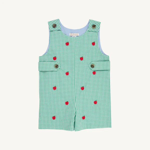 Green Mini Gingham with Apple Embroidery Jon Jon