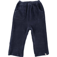 Baby boys dusty blue corduroy pants by oh baby – front view