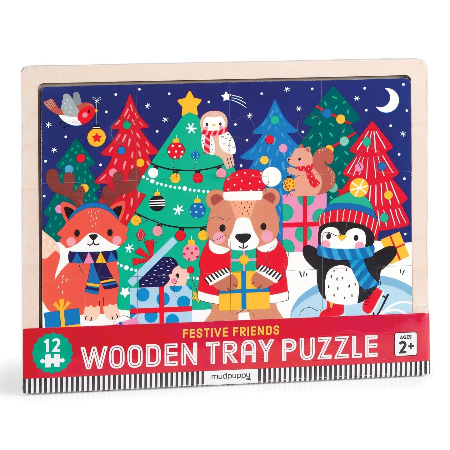 Festive Friends 12 Piece Wooden Tray Puzzle