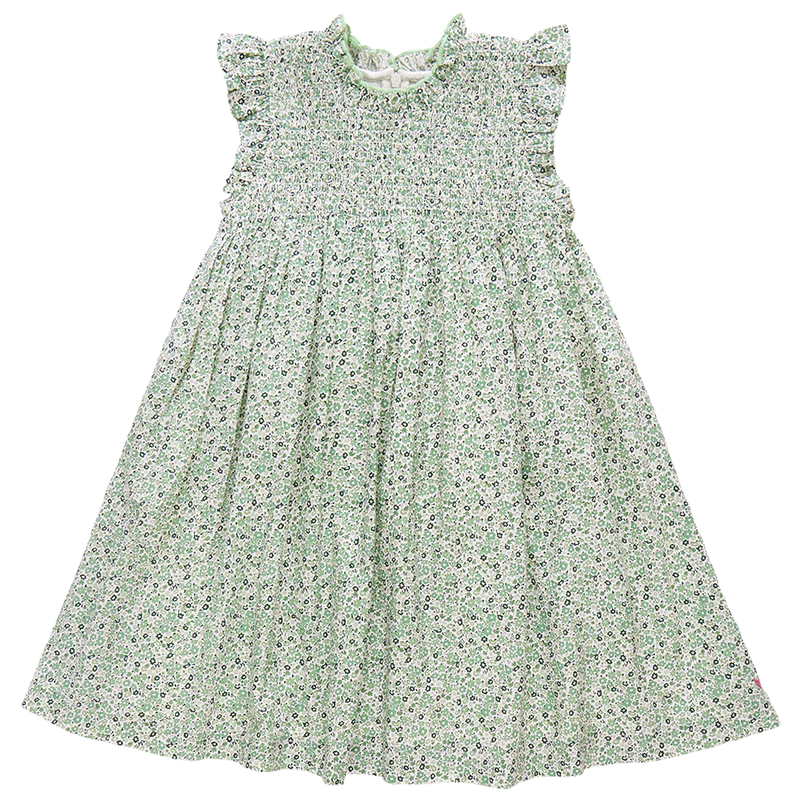 Stevie Dress in Green Mini Ditsy