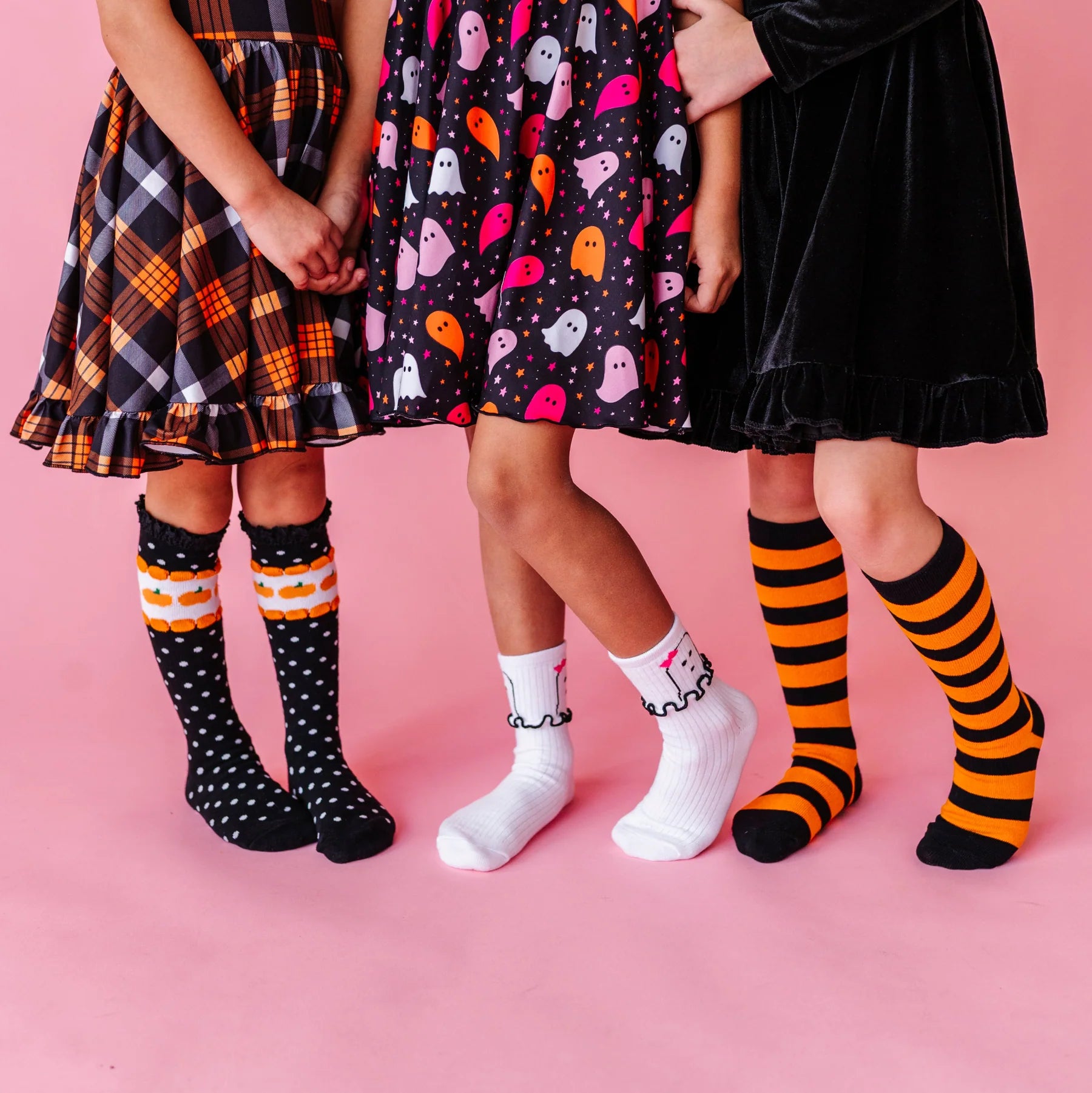 Pumpkin Dot Lace Top Knee High Socks