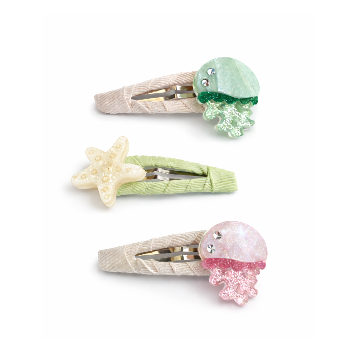 Jellyfish Green Pink Snap Clip