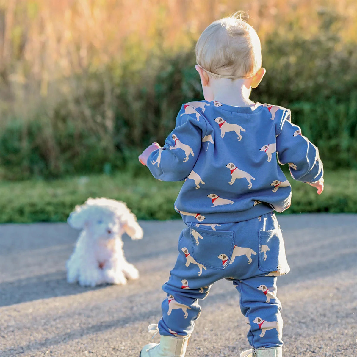 Labs Print Brooklyn Boxy Sweatshirt | Dusty Blue