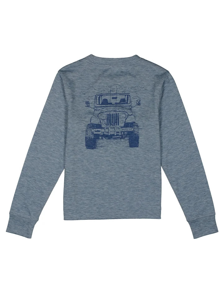 Boys Portland Pocket Tee Long Sleeve Rod Runner Ocean