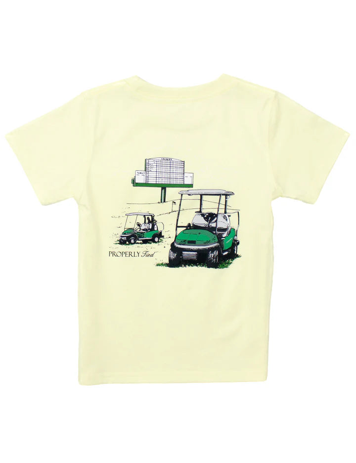 Boys Golf Cart Yellow Tee Shirt