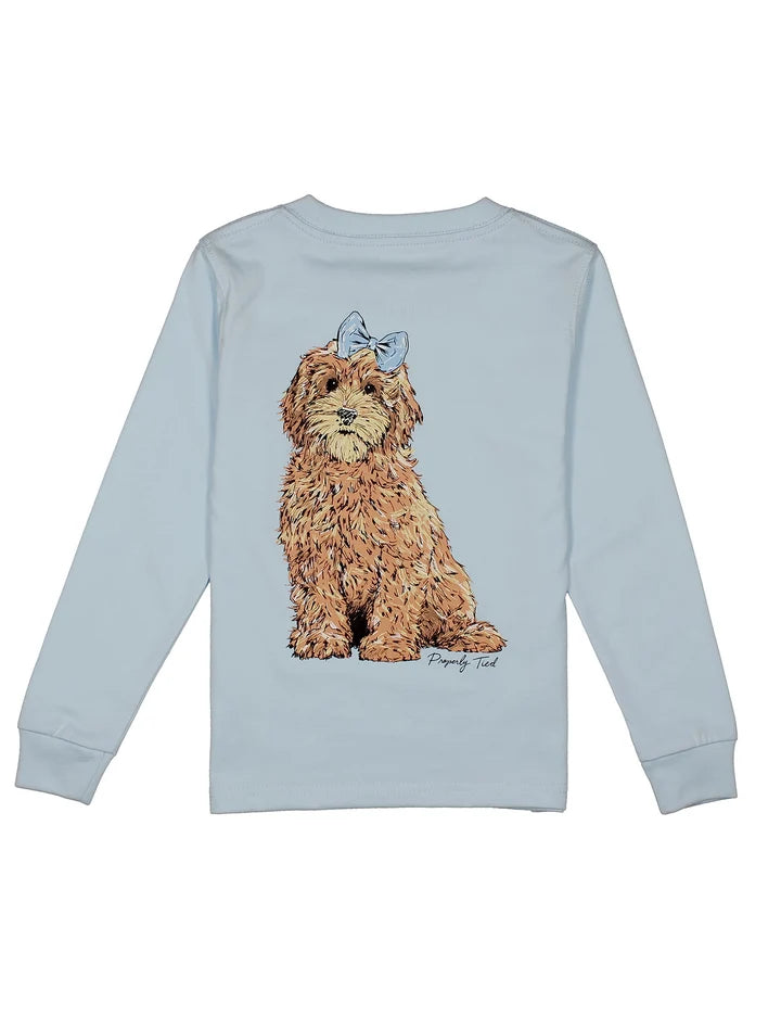 Girls Goldendoodle Long Sleeve Periwinkle