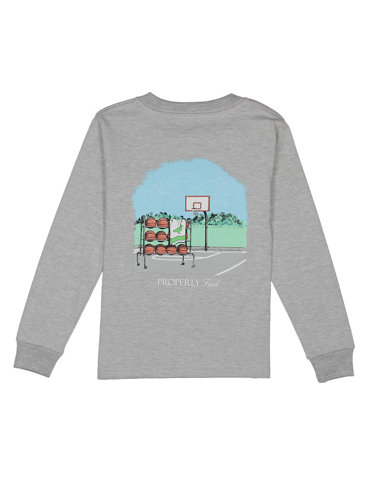 Boys Basketball Long Sleeve Light Heather Grey