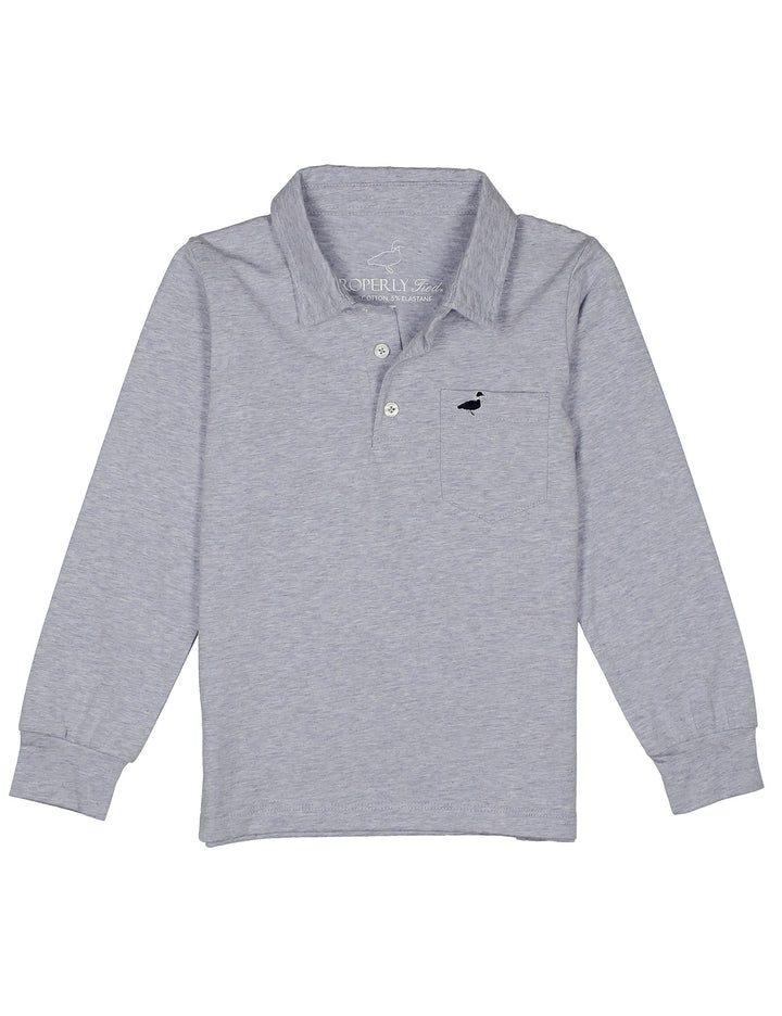 Boys Harrison Long Sleeve Pocket Polo Ocean Wave